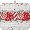 thumbnail image 1 of Valentine Dish Drying Mat for Kitchen Counter Love Heart Rose Drying Pad Absorbent Drying Mats for Countertops Sinks Draining Racks Love Kiss Red Reversible Drainer Valentines Holiday Decor 16x18 Inch, 1 of 6