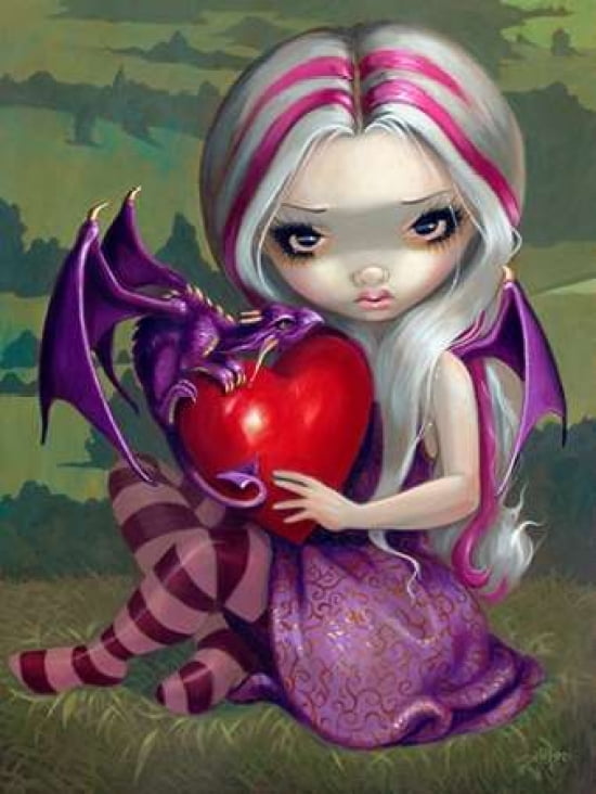 Valentine Dragon Canvas Art - Jasmine Becket-Griffith (18 x 24)