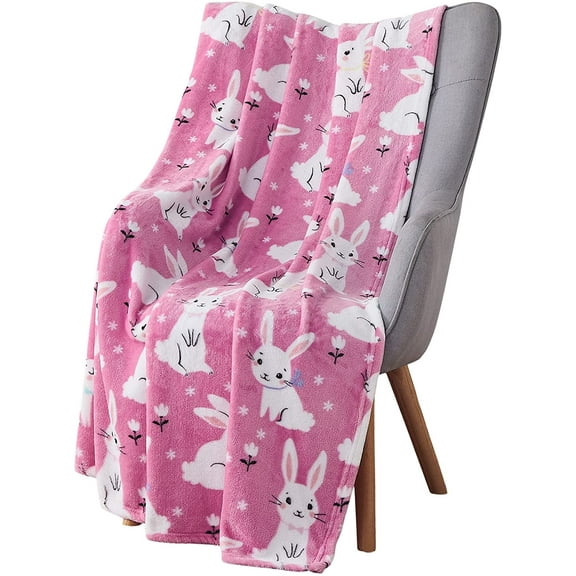 Valentine Easter Fleece Throw Blanket: (Spring Bunnies)