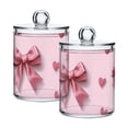 thumbnail image 1 of Valentine Effiel Tower with Bows Hearts Translucent Plastic Cans Storage Canisters with Lid Set of 2, 1 of 7