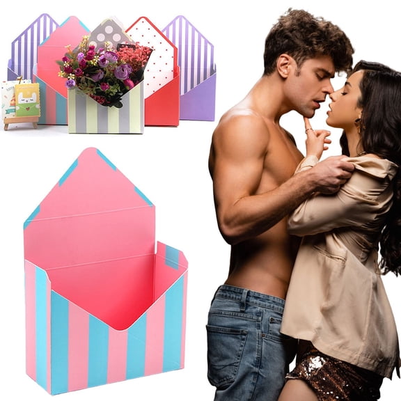 Valentine Envelope Boxes, Valentine Envelope Gift Box Envelope Valentine Envelope Box Red Envelope Box Valentines Day Flower Bouquet Package Folding Paper for Wedding Birthday Festival Decoration