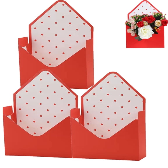 Valentine Envelope Boxes, Valentines Day Red Envelope Gift Box, Flower Wrapping Paper, Romantic Boxes for Gifts, Decorative Flower Box with Love Letters Design for Proposal Wedding, 29.5*20*6.7cm