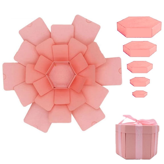 Valentine Explosion Gift Box, Handmade Exploding Photo Album Preassembled Surprise Picture DIY Box, Creative Surprise Picture Gift for Important Days and Holidays