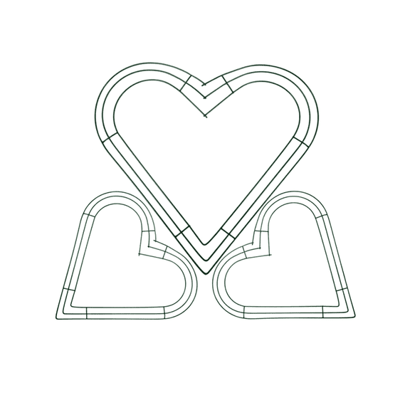 Valentine - FSSTAM 12 inch Heart Shaped Metal Wire Wreath Frame Form, Indoor Outdoor Wreaths Crafts Front Door Wall Hanger, Valentines Easter Wedding Christmas Decorations, 3 Ct