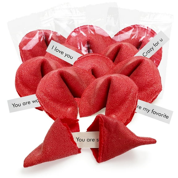 4E's Novelty 50 Valentine Fortune Cookies, Non-Candy Treats for Kids & Adults Party Game