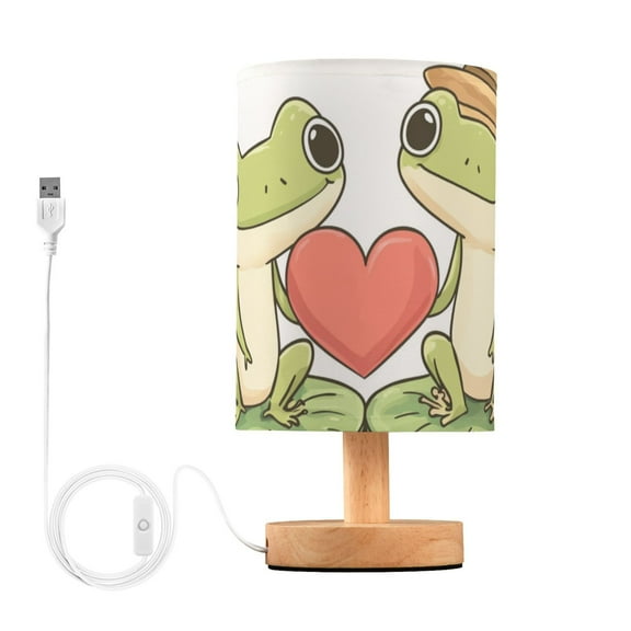 Valentine Frogs with Heart Table Lamp with USB Port LED Warm Light Lamp Night Light Home Decor