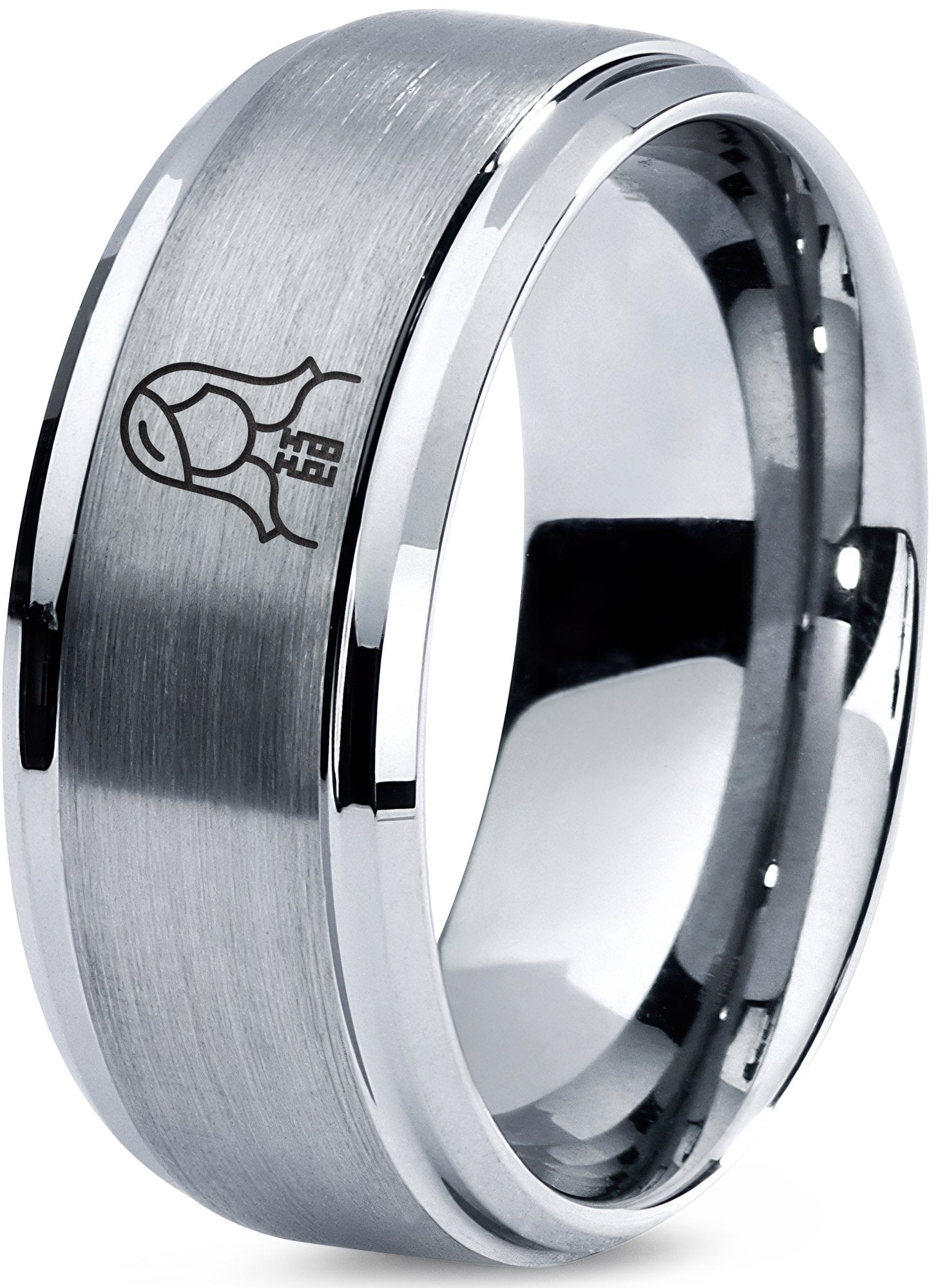 Gamer Tungsten Mens Rings Simple Gray Band Ring Tiny Nana Gift Teen ...