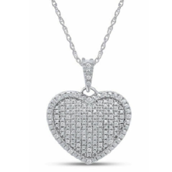 Valentine Gift 2.00 Ct Round Cut Lab Created VVS1 Diamond Heart Pendant Necklace In 14K White Gold Finish Silver