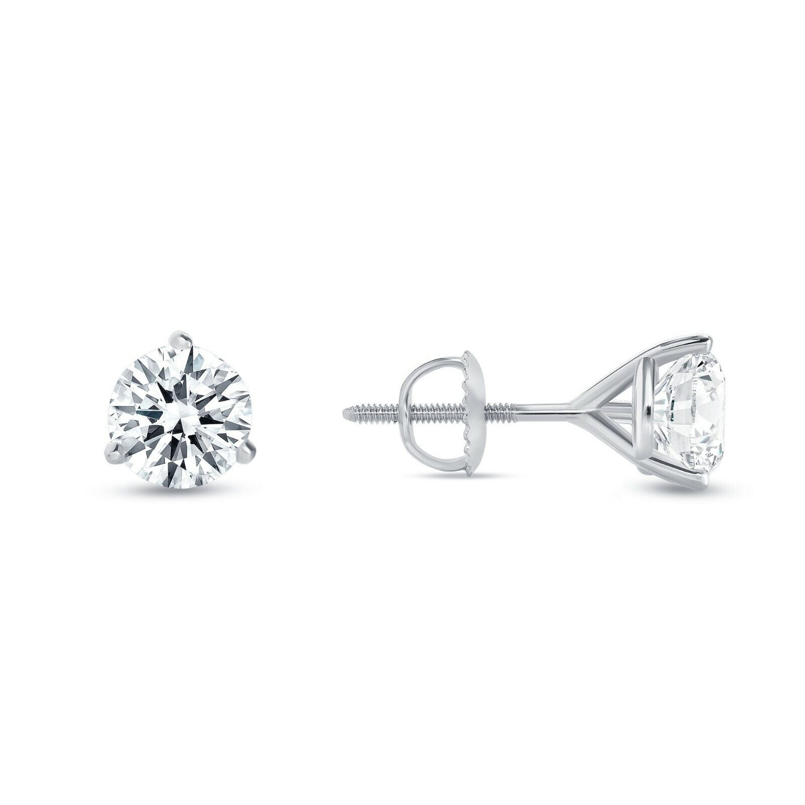 NM JEWELS Valentine Gift 2Ct Round Cut Moissanite Women's Martini Stud Earrings Real 925 Sterling Silver