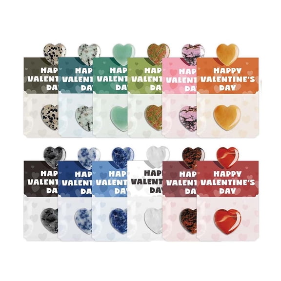 Valentine Gift Cards – Heart Gem Keepsake | Prefilled Classroom Exchange, Party Favors, Colorful Handouts | Multicolor | 24-Pack | No Assembly Needed