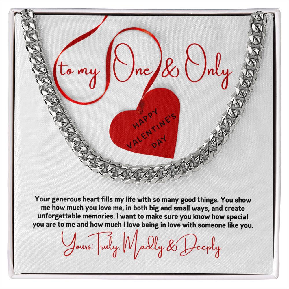 Valentine Gift For Husband, Men Cuban Chain Necklace, Valentines Day ...