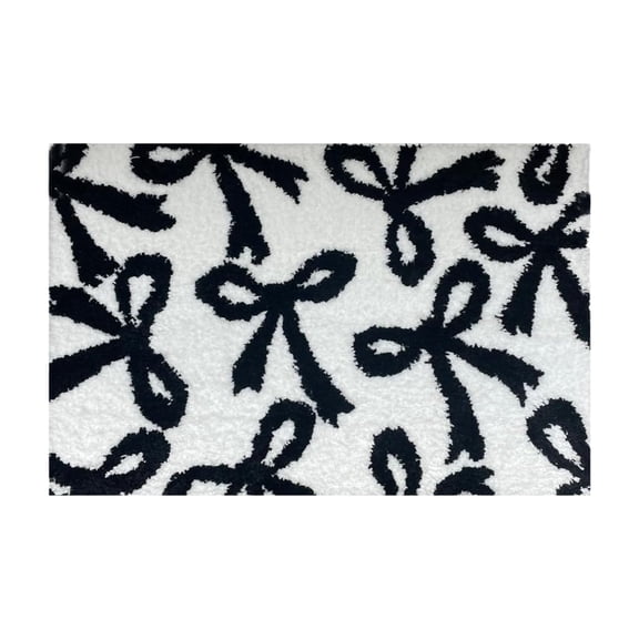 Valentine Heart Bow Bathroom Rug 16 x 24 Inch Pink Bow Bath Mat Non Slip Washable Coquette Preppy Rug Decor for Bathroom Bedroom Accessories Housewarming Gifts