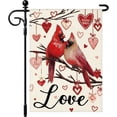 thumbnail image 1 of Valentine Heart Cardinal Garden Flag 12x18 Inch Double Sided for Outdoor Yard Holiday and Anniversary Decoration, 1 of 6