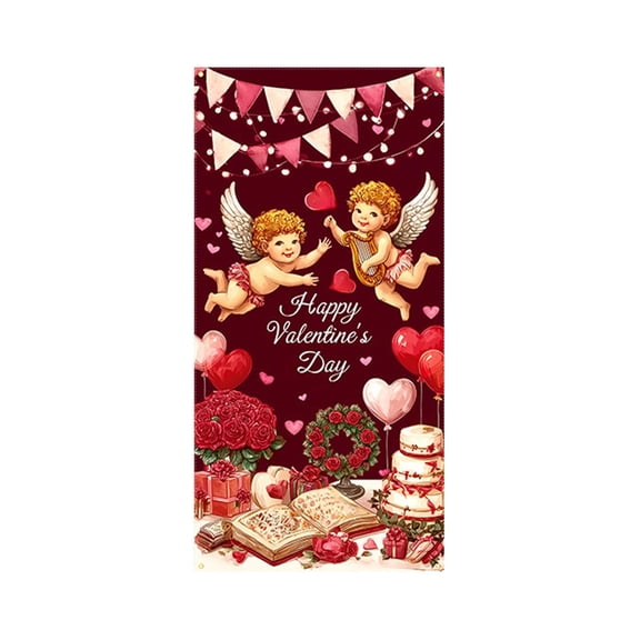 Valentine Heart Door Curtain, Door Cover Decoration, Festival Party Hanging, Holiday Home Decor