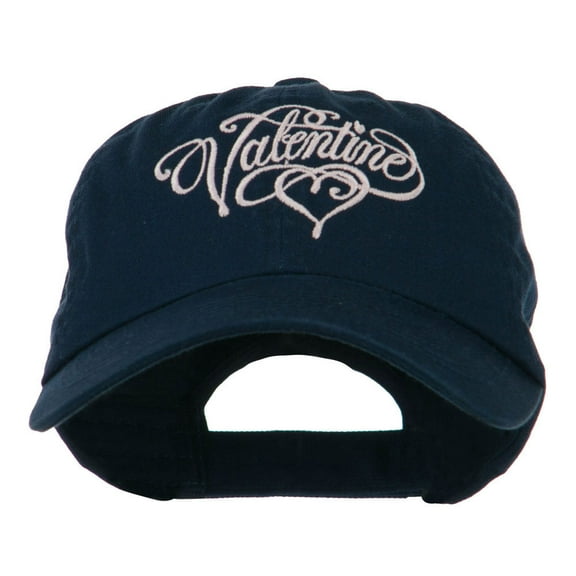 Valentine Heart Embroidered Cap - Navy OSFM