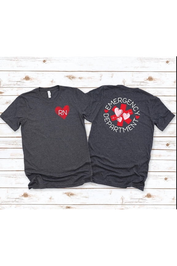 Valentine Heart Love Ekg Rn Registered Nursing Nurse Ert Emergency Room Department Tech Healthcare T-Shirt Tshirt All Size S-5XL