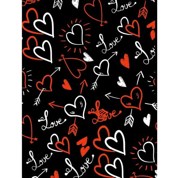 Valentine Heart Love Pattern: Cute Lovers College Ruled Line Composition Book, (Paperback)