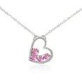 thumbnail image 1 of Valentine Heart Necklace 925 Sterling Silver Simulated Pink Quart Gemstone Gift for Love, 1 of 5