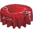 thumbnail image 1 of Valentine Heart Pattern Tablecloth 60 Inch Round Valentine''s Day Red Black Rose Tablecloths Washable Tablecloth for Party Holiday Kitchen Dining Room Indoor Outdoor Decoration, 1 of 1