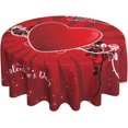 thumbnail image 1 of Valentine Heart Pattern Tablecloth 60 Inch Round Valentine''s Day Red Black Rose Tablecloths Washable Tablecloth for Party Holiday Kitchen Dining Room Indoor Outdoor Decoration, 1 of 6