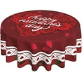 thumbnail image 1 of Valentine Heart Pattern Tablecloth 60 Inch Round Valentine''s Day Red Rose Tablecloths Washable Tablecloth for Party Holiday Kitchen Dining Room Indoor Outdoor Decoration, 1 of 6