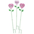 thumbnail image 1 of Valentine Heart Plant Stakes, Crafted With 100% Durable Metal, Sweet/Love/XOXO Designs, Outdoor Décor – Set of 3, Each Measures 6" Wide x 25" High, by Fox River Creations, 1 of 4