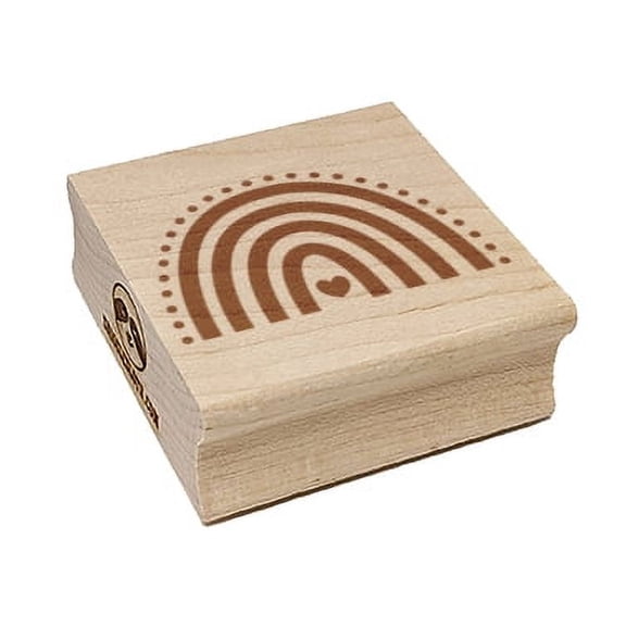 Valentine Heart Rainbow Valentine's Day Square Rubber Stamp Stamping Scrapbooking Crafting - Large 2.75in
