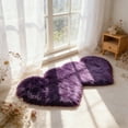 thumbnail image 1 of Valentine Heart Shaped Fluffy Non-Slip Rug - Washable Soft Plush Bedroom Living Room Rug Carpet, Festive Valentine Bedside Floor Mat for Home Bedroom Living Room Decor Use, 14*28in, Purple, 1 of 6