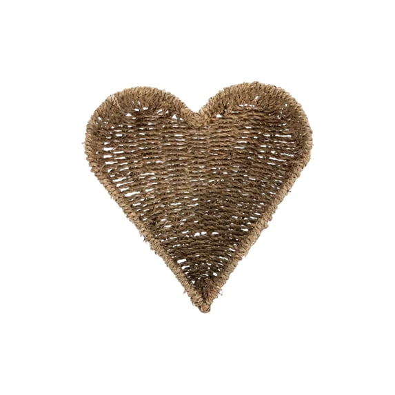 Valentine Heart Shaped Rattan Basket, 11Inch Heart Baskets for Valentine's Day Anniversary Table Centerpieces Home Party Gift Wedding Decor