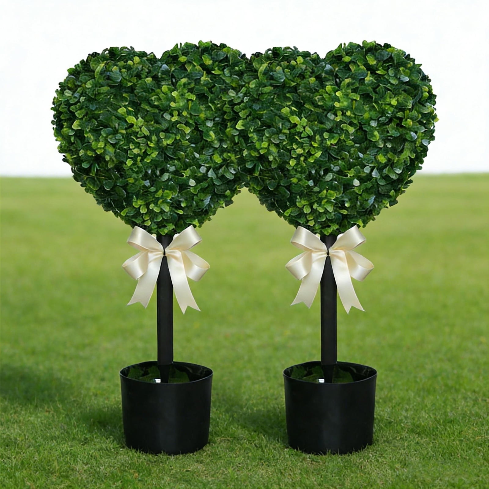 Valentine Heart Shaped Topiary Trees Artificial Outdoor Indoor, Valentines Tree Decorations Fake Tree Artificial Plants, Valentine's Day Decor for Porch, Home, Office