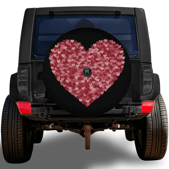Valentine Heart Spare Tire Cover Without Backup Camera Hole 6 Sizes (28 in.)