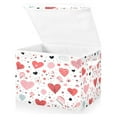 Valentine Heart Storage Bin with Lid Large Cloth Storage Boxes Foldable