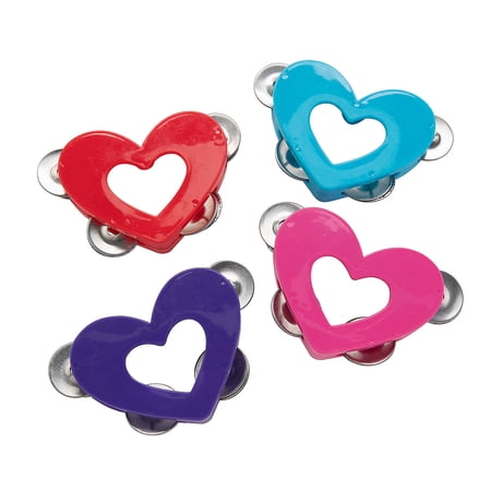 Valentine Heart Tambourines - 12 Pc.