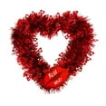 thumbnail image 1 of Valentine Heart Wreath,12IN Purple Red Love Shaped Tinsel Wreath,Foil Hearts and Love Sign,Red Valentine's Wreaths for Front Door,Valentines Day Decoration,No lights, 1 of 6