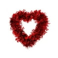 thumbnail image 1 of Valentine Heart Wreaths for Front Door, 11.8 Inch Valentines Day Decorations with Heart Tinsel Foil Love Hanging Gift for Anniversary Wedding Party Wall Window Mantel Decor, 1 of 4