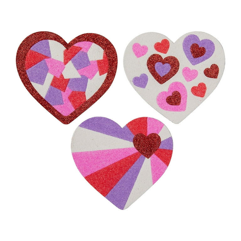 Valentine Hearts Sand Art Craft Kit, Makes 12, Craft Supplies, Valentine's  Day, 12 Pieces