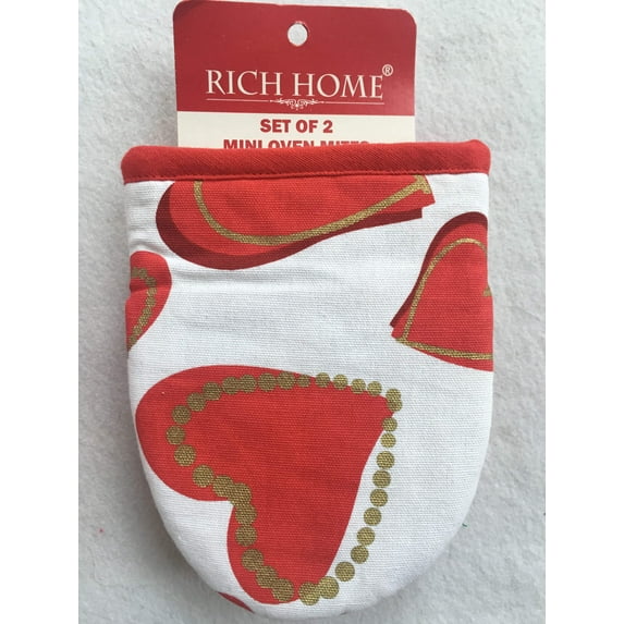 Valentine Heat Resistant 2 Piece Mini Oven Mitts