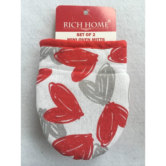 Valentine Heat Resistant 2 Piece Mini Oven Mitts