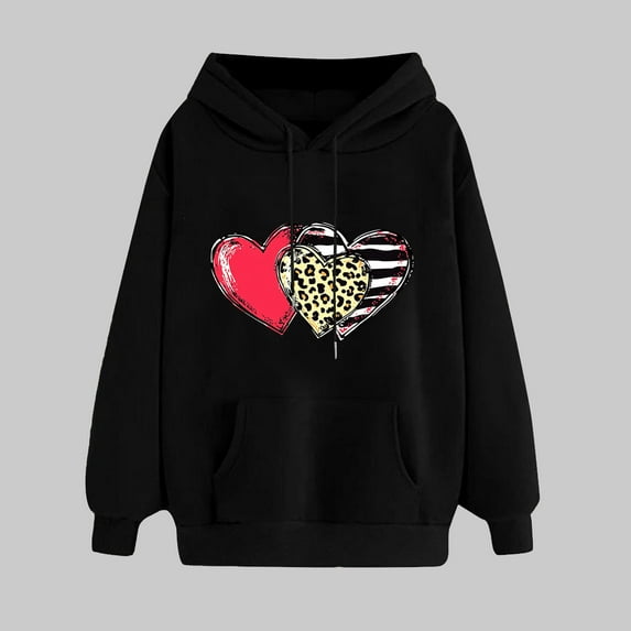 Valentine Hoodie Women, Love Hoodies for Women, Long Sleeve Hoodie Women's Valentines Printed Hoodie Pullover Tops Long Sleeved Comfortable Sweatshirts
