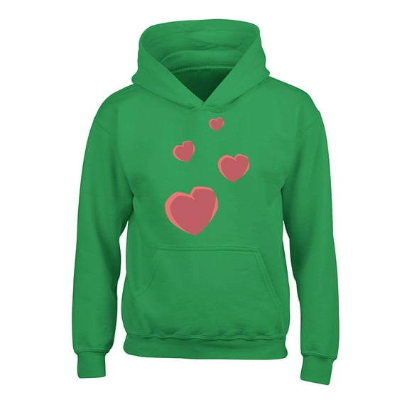 Valentine Hoodies for Kids Red Hearts Hooded Youth Sweatshirt Valentine's Day