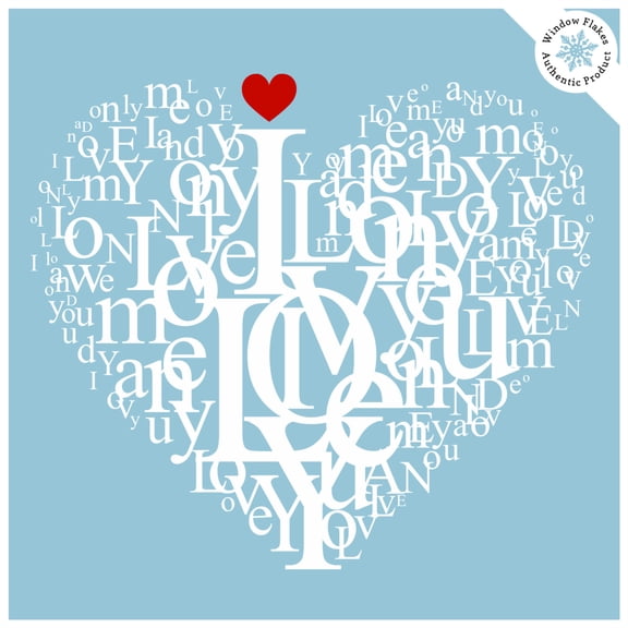 Valentine I Love, We Love, You Love Heart Window Cling
