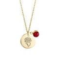 thumbnail image 1 of Valentine Jewelry Birth Month Flowers Necklace With Birthstone, Birth Flower Pendant Necklace, Disc Coin Pendant Necklaces Birthday Gifts For Her Birth Flower Necklaces Necklaces for Women Girls Birt, 1 of 2