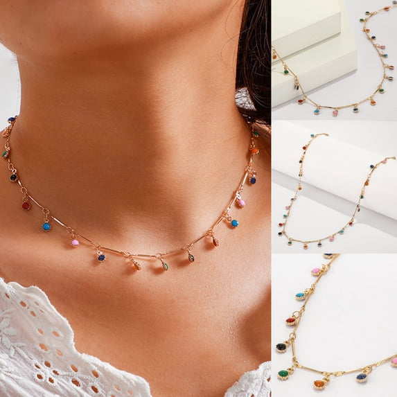Valentine Jewelry Chromatic Chokers Necklace Accessories Party Necklace Best Friend Gift Necklace Birthday Valentines Day Jewelry Gifts Teen Girlfriend Wife Mom Preteen Tween Her Ideas