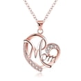 thumbnail image 1 of Valentine Jewelry Exquisite Women'S Gold Rose Gold Mom'S Love Shaped Diamond Necklace Necklaces for Women and Men with Different Sizes, 1 of 2