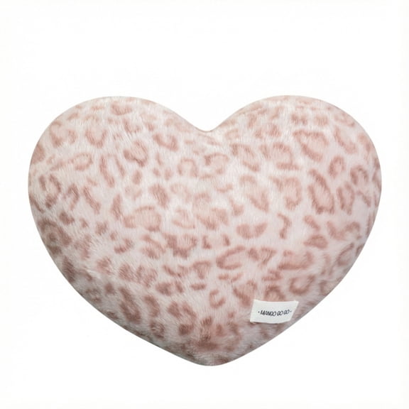 Valentine Leopard Heart Plush Toy, Soft Heart-Shaped Stuffed Pillow Gift for Couples, Anniversary & Romantic Surprises