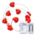 thumbnail image 1 of Valentine Lights 10.5 ft 40LEDs Red Heart Shaped String LED Lights, Romantic Valentines Day Decor Lights for Valentines Decorations, Bedroom, Party, Wedding Indoor Outdoor, 1 of 6