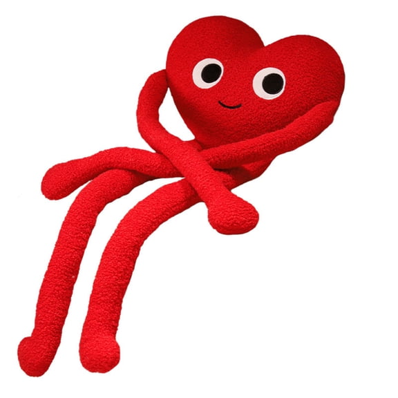 Valentine Long-Leg Heart Plush Toy, Soft Love Heart Stuffed Doll Gift for Couples, Anniversary & Romantic Surprises