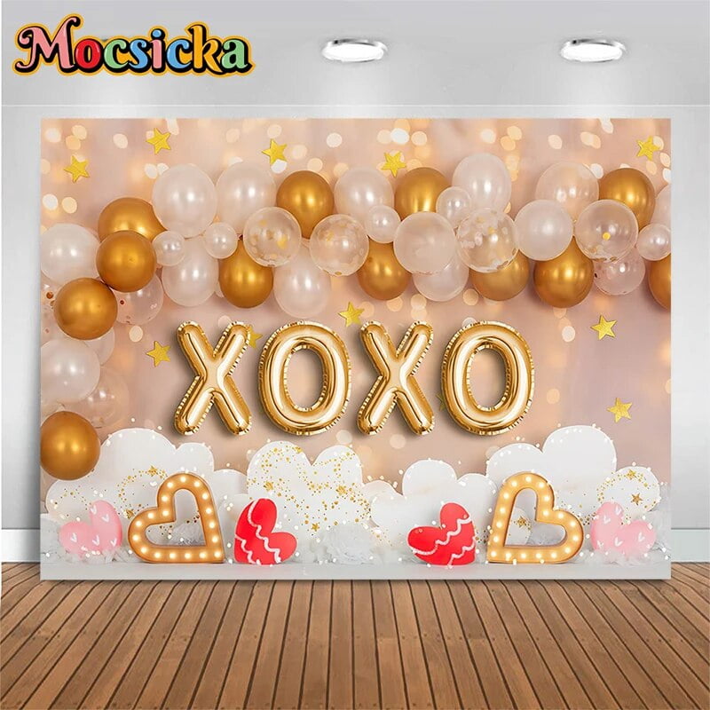 Valentine Love Background Photography Baby Girls Flower Wood Wall