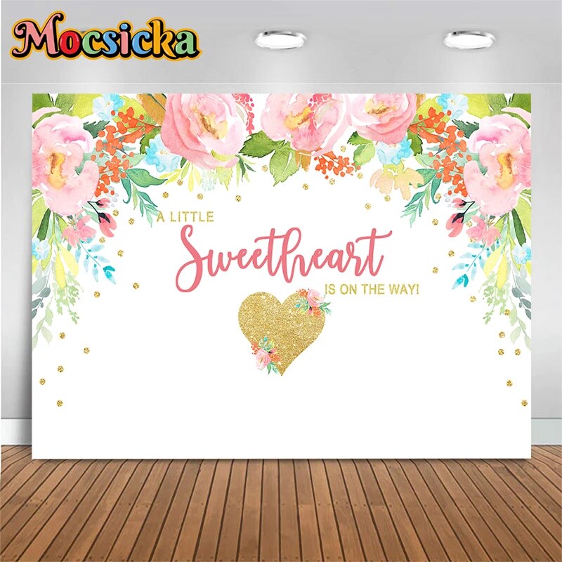 Valentine Love Background Photography Baby Girls Flower Wood Wall
