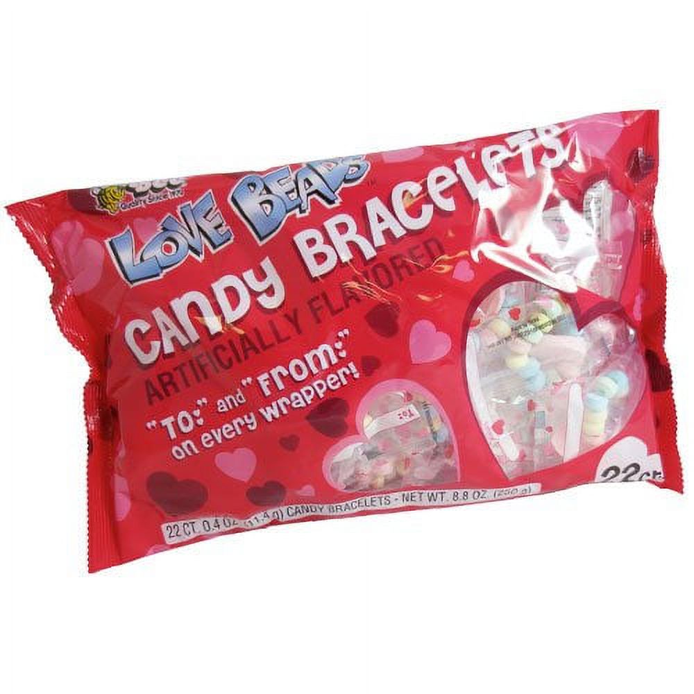 Valentine Love Beads Candy Bracelets 22 ct bag 8.8 oz